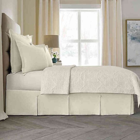Wamsutta Collection Button Pleat Twin Bed Skirt Ivory 15